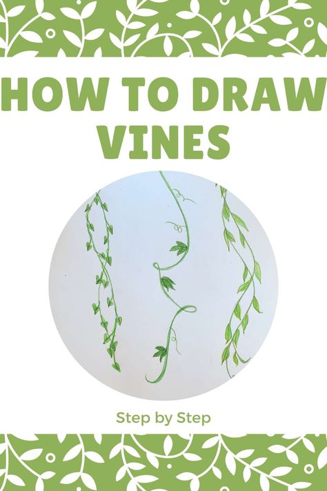 Painted Vines On Wood, How To Draw Vines, Drawing Vines, Draw Vines, Vines Drawing, Vines Hanging, Vine Drawing, Beginner Sketches, Wall Stencil Patterns