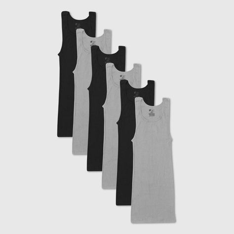 Discover great products at the best prices at Dealmoon. Hanes Men's Ribbed Moisture-Wicking Tank Top Undershirt 6pk - Gray/Black. Price:$17.59 at Target.com Hanes Tank Top, Undershirt Tank Top, Red Label, Black Tank Top, Gray Tank, Hem Style, Best Wear, 6 Packs, Black Tank