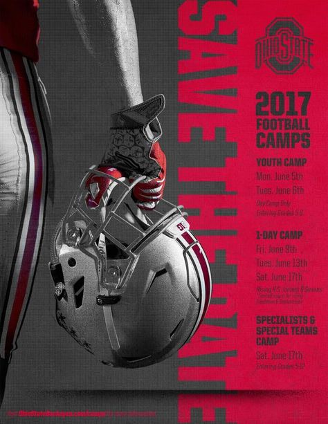 Ohio State: Football Promotion Poster, Football Event Poster, Tryouts Poster, Sports Media Day, Sports Event Poster, Sport Event Poster, Sport Posters, Basketball Goal, Sports Advertising