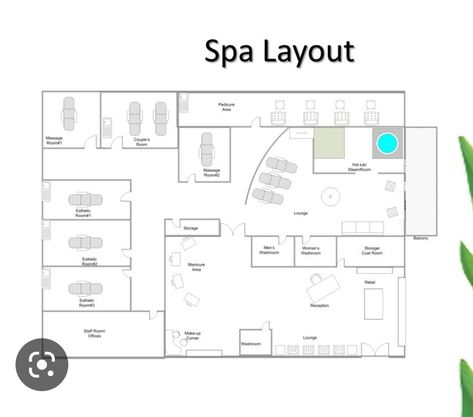 Medical Spa Floor Plan, Small Spa Floor Plan Layout, Med Spa Layout Design Floor Plans, Med Spa Business Plan, Med Spa Floor Plan, Spa Center Plan, Spa Plan Architecture Spas, Spa Floor Plan Layout, Spa Blueprint