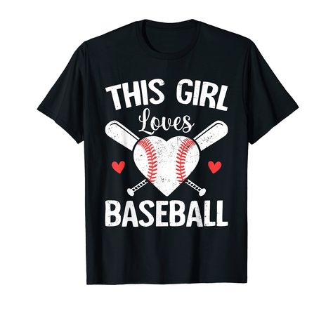 PRICES MAY VARY. Solid colors: 100% Cotton; Heather Grey: 90% Cotton, 10% Polyester; All Other Heathers: 50% Cotton, 50% Polyester Imported Pull On closure Machine Wash This Girl Loves Baseball Perfect for baseball lovers, get it for your baseball players and fans. Lightweight, Classic fit, Double-needle sleeve and bottom hem Shirts Made With Cricut, Funny Baseball Shirts, Baseball Sister, Baseball Gear, Faith Tees, My Grandson, Baseball Design, Play Baseball, Baseball Shirts