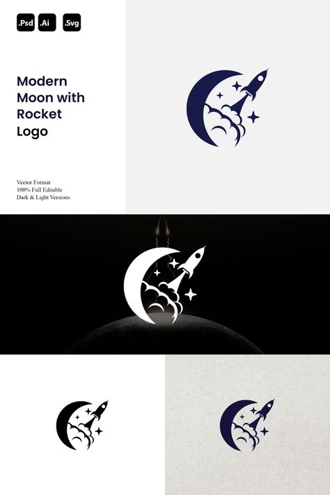 Futuristic Logo Design, Cosmic Logo, Rocket Logo, Logo Challenge, Rockets Logo, Space Logo, Rocket Design, Outer Space Theme, Moon Logo