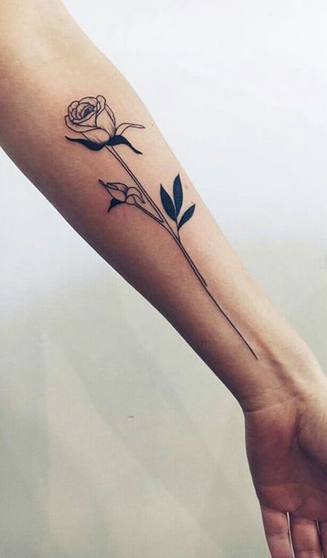 Single Romantic Long Rose Forearm Tattoo Placement Ideas for Women - www.MyBodiArt.com #tattoos Rose Tattoo Placement Ideas, Forearm Tattoo Placement, Tattoo Placement Ideas For Women, Rose Forearm Tattoo, Rose Tattoo Placement, Tato Lengan Bawah, Single Rose Tattoos, Rose Tattoo Forearm, Tattoo Placement Ideas