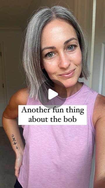 Blakely Jones on Instagram: "Another plus for the bob is that it’s showing off all the different colors I have going on. Dark in the front, dark underneath, and light on top! 😍

Don’t be afraid to try new things when you’re embracing your gray hair or even just during the transition process. You’re already doing something that’s a little bit different, so why not take it as an opportunity to try other new things out too!

I’ve always loved a good bob, but this one looks and feels different than it ever has before because my hair color seems to constantly be changing!

Another new thing I tried during my transition was a pixie bob with an undercut. It was an exciting new cut, and I felt that it helped my unevenly colored hair look more complete and more purposeful. As the pixie bob grew ou Going Gray Transition Ideas Coloring, Bob With Highlights, Best Bobs, Short Silver Hair, Going Grey, Silver Sisters, Silver Highlights, Try New Things, New Cut