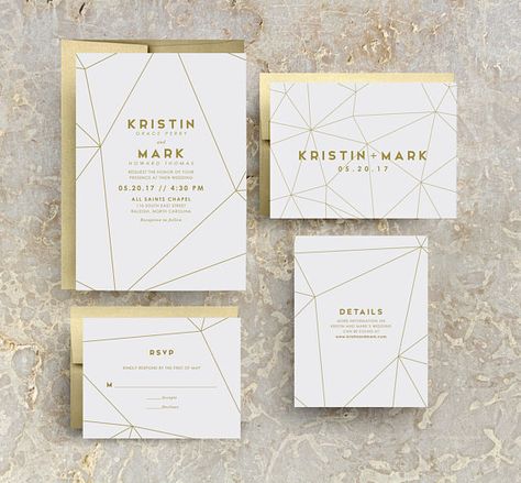 Gold Geometric Wedding Invitation, Gold Wedding, Gold Invites, Modern, Geometric Invitations, Geometric Invites, Gold Geometric, SAMPLE Modern Invitation Design, Wedding Invitation Gold, Geometric Invitations, Geometric Wedding Invitation, Rose Gold Invitations, Gold Wedding Invitation, Design Invitation, Graphisches Design, Gold Wedding Theme