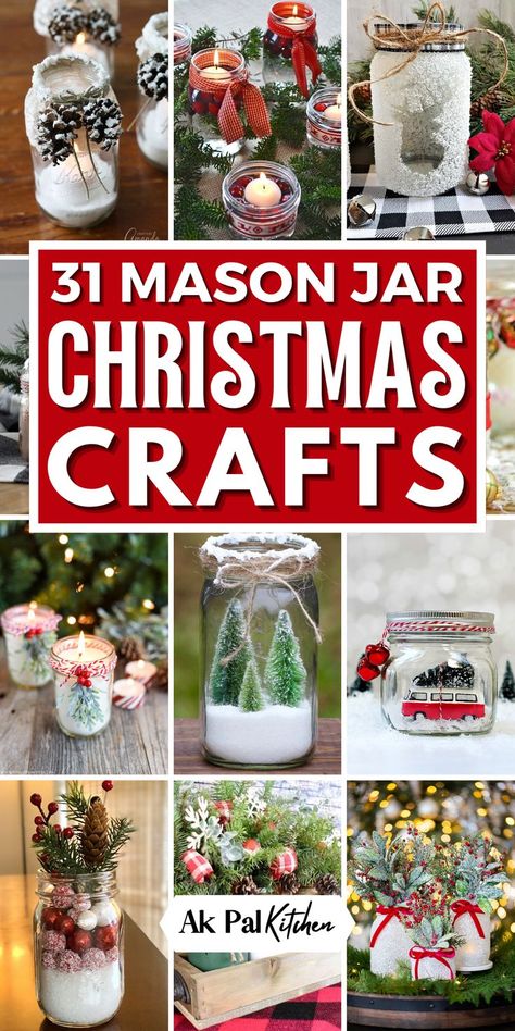 Get into the festive spirit with our DIY Mason jar Christmas crafts! From DIY Christmas ornaments and snow globes to adorable nativity scenes and rustic candle holders, our Mason jar Christmas decorations will fill your holiday with creativity. Discover fun Christmas craft projects for adults and unique gifts like Mason jar cookie mixes. Light up your home with Mason jar luminaries, and Mason jar Christmas centerpieces for a rustic touch to your holiday decorations. Mason Jar Christmas Centerpieces, Diy Holiday Candle Holders, Christmas Snow Globe Craft, Jar Christmas Decorations, Jar Christmas Crafts, Mason Jar Cookie, Mason Jar Christmas Decorations, Christmas Jar Gifts, Diy Christmas Crafts To Sell