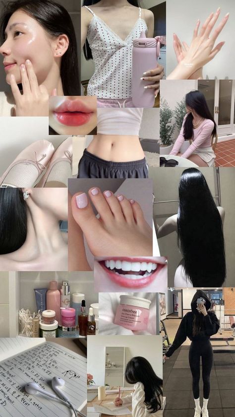 Korean Vision Board, Glow Up Aesthetic Pics, Korean Girl Wallpaper, Good Wallpapers, Korean Lifestyle, Taken Pictures, Pink Lifestyle, The Glow Up, Perfect Skin Care Routine