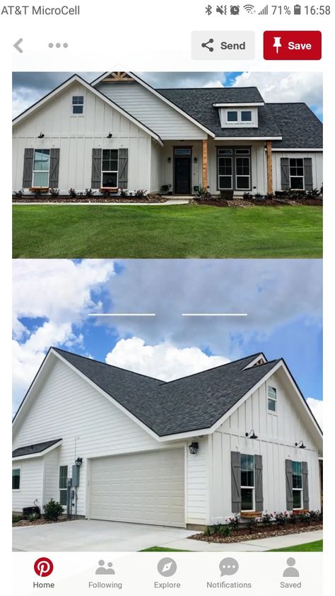 LOVE THE VERTICAL SIDING!! Vertical Lp Smart Siding, Vertical James Hardie Siding, Horizontal And Vertical Siding Combo, Vertical Siding Farmhouse, Vertical And Horizontal Siding Exterior, Vertical Vinyl Siding Exterior, Horizontal And Vertical Siding, Vertical Siding Exterior, Vertical Vs Horizontal