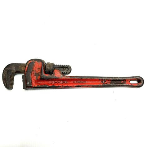 RIGID Vintage Pipe Wrench 14" THE RIGID TOOL CO ELYRIA, OHIO USA  Plumbing Tool This is as seen in the photos, please read the complete listing and look at the carefully taken photos. Also, please send messages for questions and concerns, we will attend to you ASAP. Thanks and please be safe! ITEM LCN: grg shf 2 Retro Tools, Elyria Ohio, Vintage Pipes, Pipe Wrench, Plumbing Tools, Ohio Usa, Vintage Tools, Be Safe, Game Assets