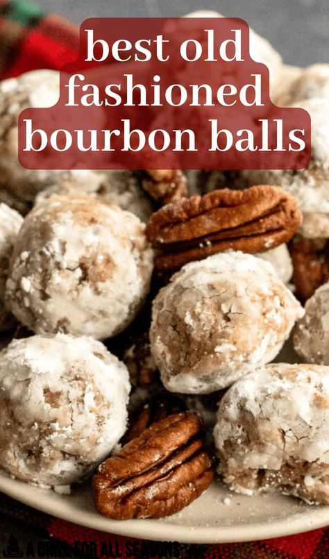 You'll love this no bake recipe. Whip up this Old Fashioned Bourbon Balls Recipe for a cookie exchange, holiday dessert table, or a sweet treat full of bourbon flavor. These easy bourbon balls are also perfect for a holiday party! Whiskey Truffles Recipe, Bourbon Dessert Recipes Easy, Christmas Dessert Balls, Bourbon Balls Southern Living, Best Holiday Cookies For Exchange, Bourbon Truffles Recipe, Bourbon Vanilla Extract Recipes, No Bake Bourbon Balls, Screwball Whiskey Balls