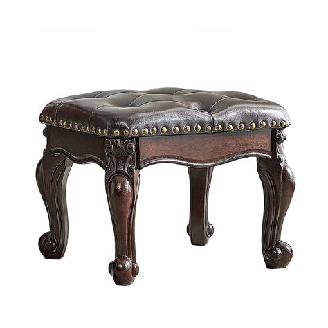 PRICES MAY VARY. [High-Quality Materials] The foot stool is made of 100% solid wood, cushion is used high-quality microfiber abrasion-resistant leather, and internal filled by high-density and high-elastic sponge. [Suitable Size] Excellent height and softness, (15*12*12 inches) it is perfect for footrest when sitting on the couch, small and cute, easy to clean, and it's also can be used as an extra seat. [Exquisite Design] Vintage old carved design low small footstool, copper nails, antique art Square Leather Ottoman, Brown Leather Ottoman, Small Footstool, Stool Cushion, Wood Stool, Foot Stool, Leather Cushion, Leather Ottoman, Artificial Leather