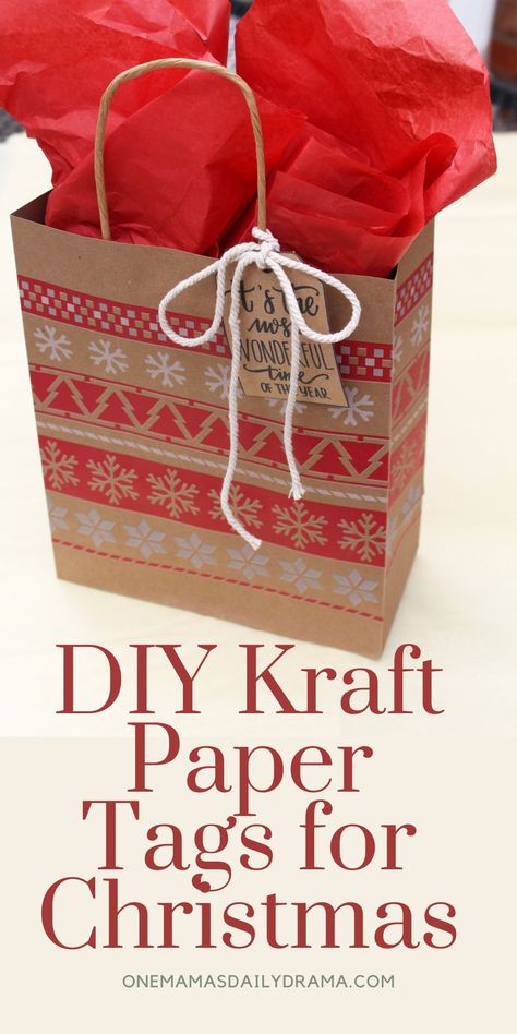 Learn how to make DIY kraft paper tags and print this set of Christmas tags for all of your gifts this year. Daily Drama, Easy Kid Activities, Kraft Paper Tags, Red Tissue Paper, Nordic Print, Kraft Bag, Brown Paper Packages, Brown Kraft Paper, Planning And Organizing