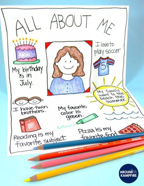 All About Me pop up cards - An easy, no prep back to school activity for getting to know you! Esl Primary School Activities, Activity For Primary Students, Spanish Starters, Culture Activities, About Me Poster, All About Me Poster, School Start, Get To Know You Activities, All About Me Activities