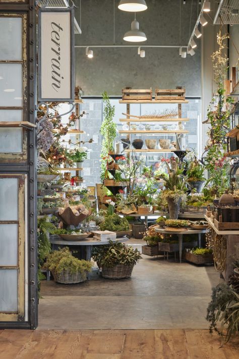 caitlin-atkinson-terrain1611-088 Garden Center Displays, Flower Shop Interiors, Café Design, Flower Shop Design, 카페 인테리어 디자인, Flower Store, Garden Cafe, Florist Shop, Flower Studio