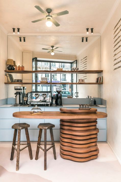 Noir — Batiik Studio Apartment Bar, Restaurant Paris, Restaurant Concept, Kitchen Benches, Concrete Floor, Mid Century Decor, Hotels Design, Mini Bar, Interior Design Firms