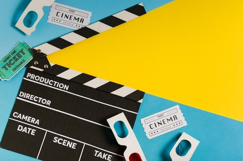 Movie slate with cinema tickets | Free Photo #Freepik #freephoto #cinema-movies #film-shooting #cinema #film-studio Admit One Ticket, Movie Reels, Wooden Backdrops, Cinema Ticket, Film Reels, 10% Happier, Movie Camera, Film Strip, Michael Myers