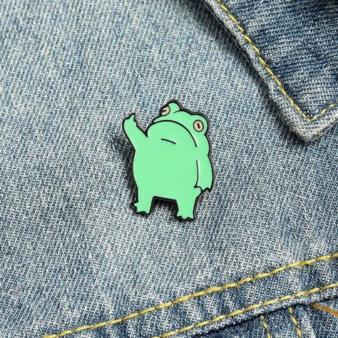 Pin | Wish Frog Pins, Bag Badges, Funny Frogs, Soft Enamel Pins, Animal Brooch, Enamel Lapel Pin, Button Badge, Enamel Brooch, Cute Frogs