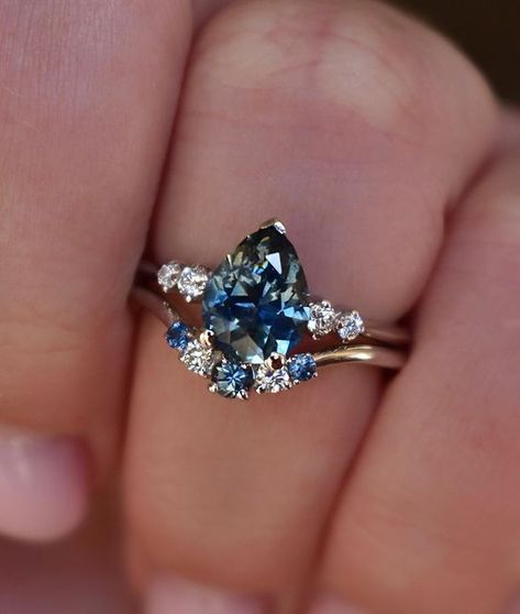 Engagement Ring Blue Stone, Sapphire Wedding Ring Set, Montana Sapphire Engagement, Montana Sapphire Engagement Ring, Montana Sapphires, Sapphire Engagement Ring Set, Montana Sapphire Ring, Green Sapphire Engagement, Green Sapphire Engagement Ring