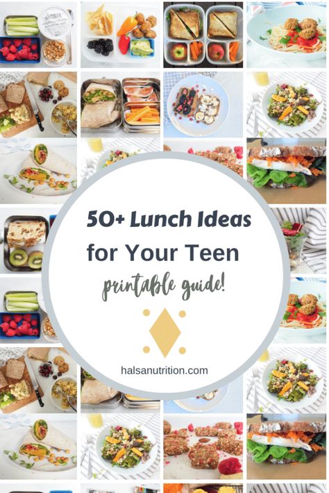 Need lunch ideas for your older kids? Here are 50 + lunch ideas for teens plus tips on how to make it happen all year long. Healthy Lunch For Teens, Lunch Ideas For Teens, Vegetarian Lunchbox, Energy Bars Homemade, Slow Cooker Vegetarian Chili, Lunch Planning, Healthier Relationship, No Bake Granola Bars, Adult Lunches