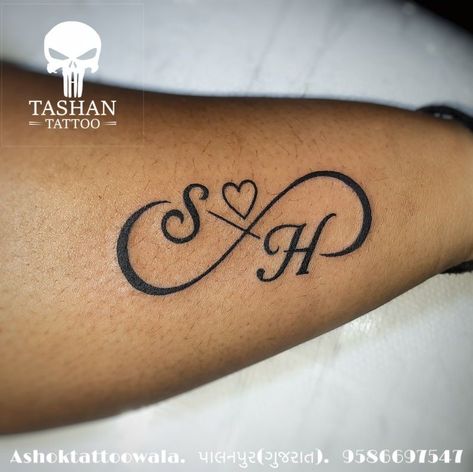 Infinity TattooPalanpurBanashkathaGujarat Infinity Couple Tattoo Designs, Infinity Tattoo With Letter, Infinity Tattoo Designs For Couples, Infinity Name Tattoos For Women, Couples Infinity Tattoos, Couple Tattoos Infinity, Infinity Wrist Tattoos For Women, Couple Name Tattoos Ideas, Infinity Tattoo Designs With Name