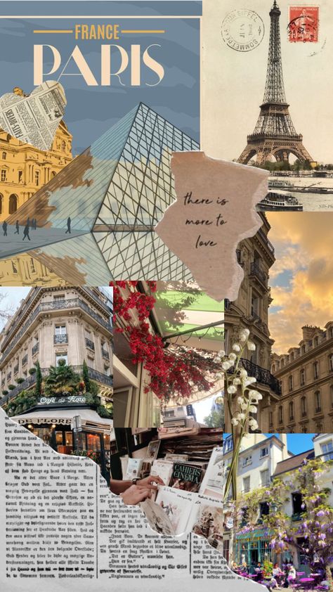 Cute Wallpapers Paris, Immagini Aesthetic Vintage, Europe Aesthetic Collage, Paris Poster Aesthetic, Paris Collage Aesthetic, Travel Collage Aesthetic, French Wallpaper Aesthetic, Europe Aesthetic Vintage, Paris Aesthetic Photos