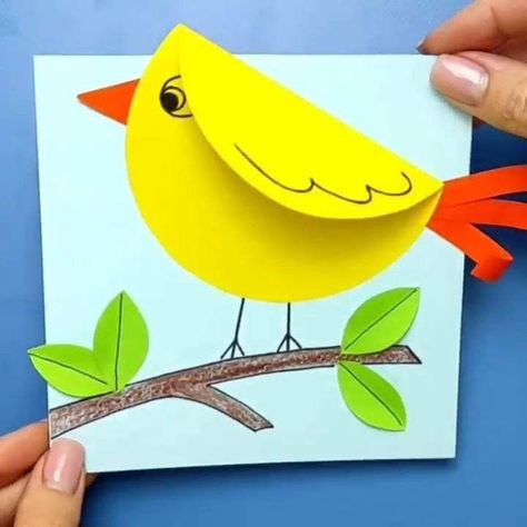 Bird Crafts Preschool, Spring Crafts Preschool, Spring Crafts For Kids, Hand Crafts For Kids, Preschool Art Activities, Bird Crafts, Kindergarten Crafts, Daycare Crafts, Diy Crafts Paper Flowers