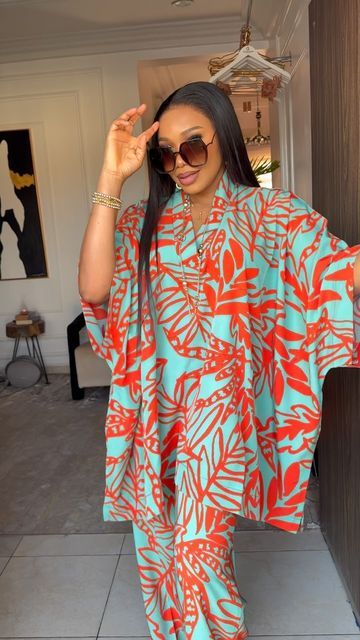 Bubu And Trouser Styles, Bubu Trouser And Top, Boubou Top And Trouser, Crepe Top Styles, African Trousers And Top For Women, Chiffon Kimono Outfit, Bubu Top And Trouser, 2 Pieces Trouser And Top, 2 Piece Silk Outfit