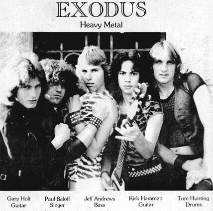 ~EXODUS: Gary Holt, Paul Baloff (RIP), Jeff Andrews, Kirk Hammett & Tom Hunting~ Gary Holt, Arte Heavy Metal, Autos Ford, Kirkenes, Famous Musicians, Kirk Hammett, Billy Idol, Power Metal, Rock Posters