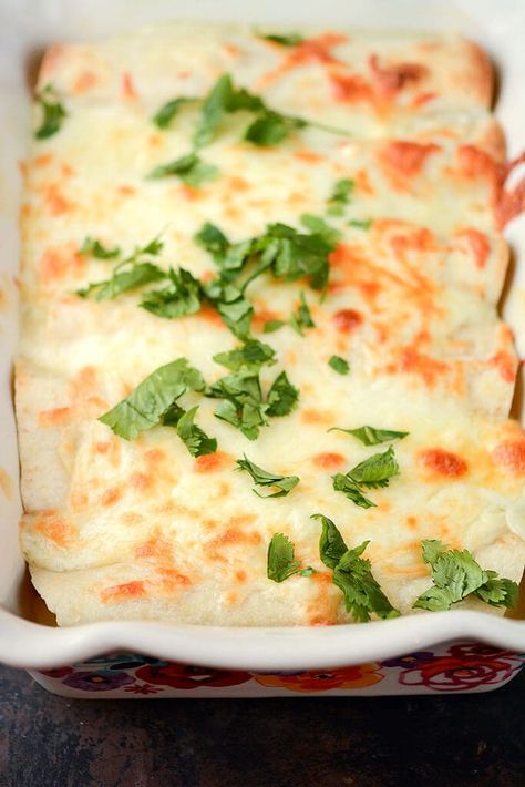 Slow Cooker Adobo Chicken, Slow Cooker Chicken Enchiladas, Creamy Beef Stroganoff, Creamy Chicken Enchiladas Recipe, Lemon Cream Sauce, Gimme Delicious, Lemon Cream Sauces, Creamy Chicken Enchiladas, Adobo Chicken