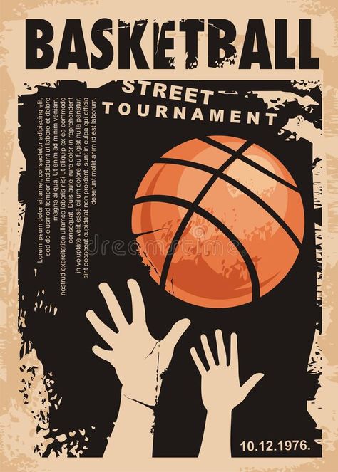 Street basketball grunge poster design vector illustration Basketball Aesthetic Poster, Basketball Tournament Poster, Basketball Layout, Grunge Poster Design, Basketball Scrapbook, Basketball Fundraiser, Basketball Illustration, Poster Design Illustration, Basketball Movies