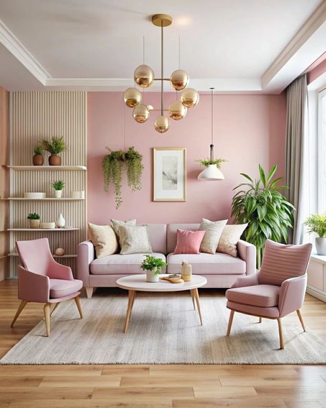 Modern home decor with soft colors #homedecor #modernhouse #softcolors #homeideas #interiordesign #homedesign Girly Apartments, Girly Apartment Decor, Decoration Evenementielle, Easy Decor, Pink Living Room, Apartment Decor Inspiration, Elegant Home Decor, Pink Walls, Elegant Homes