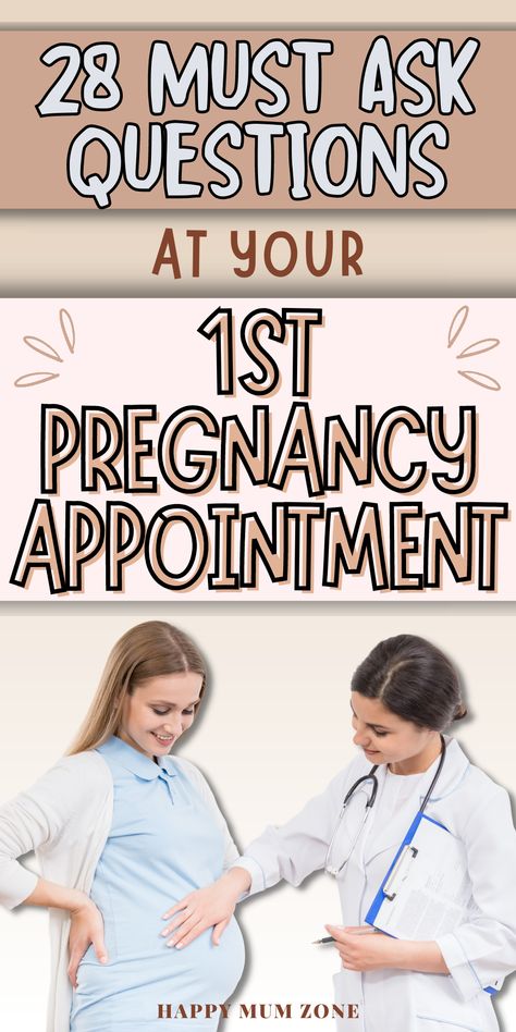 A big list of 28 questions that you should be asking at your first prenatal appointment. Download them and take them along to your first pregnancy appointments. First time pregnancy | pregnancy preperation | pregnancy planning | tips for pregnant women | first pregnancy Pregnant First Time, Prepregnancy Plan, First Prenatal Appointment Questions, Questions For First Prenatal Visit, Prenatal Appointment Schedule, Questions To Ask At First Prenatal Visit, Pregnancy First Trimester Tips, When To Announce Pregnancy Timeline, Things To Avoid During Pregnancy