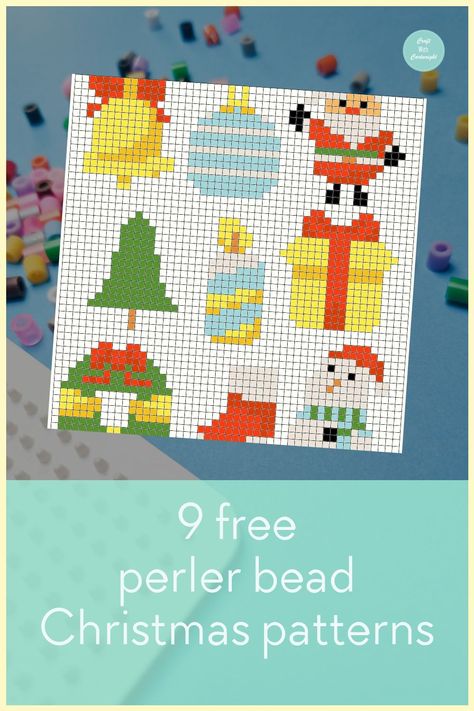 9 free perler bead Christmas patterns - Craft with Cartwright Perler Bead Christmas Patterns, Christmas Perler Bead Patterns, Perler Bead Christmas, Pearled Bead, Grinch Wreath, Christmas Perler Beads, Easy Designs, Designs Printable, Small Ornaments