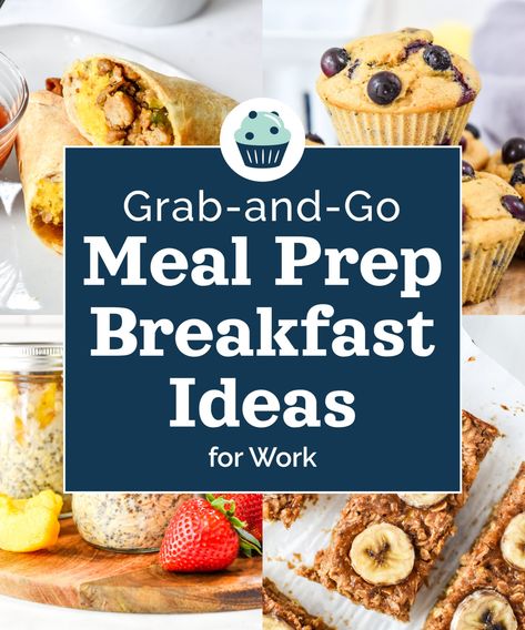 Whether you're headed to work, school, or morning errands, I've got breakfast ideas for you! Homemade muffins, mason jars, and savory classics are all included in this list of 15 Grab-and-Go Meal Prep Breakfast Ideas for Work! ProjectMealPlan.com Breakfast Ideas For Work, Prep Breakfast Ideas, Meal Prep Breakfast Ideas, Tips For Meal Prepping, Banana Bread Pancakes, Work Breakfast, Cheap Breakfast, Veggie Muffins, Oatmeal Breakfast Bars