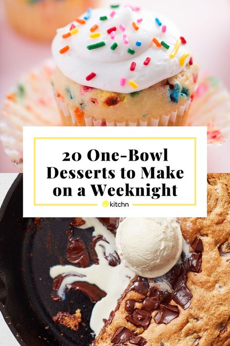 One Bowl Desserts Simple, One Bowl Recipes Baking, One Bowl Dessert Recipes, Dessert With Half And Half, One Bowl Desserts, Bowl Desserts, Wacky Cake, Skillet Chocolate Chip Cookie, Peanut Butter Nutella