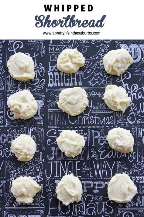 These Whipped Shortbread Cookies are so buttery, light and fluffy!  A classic holiday cookie. Whipped Shortbread, Whipped Shortbread Cookies, Pretty Life, Shortbread Recipes, Best Christmas Cookies, Xmas Cookies, Classic Cookies, The Suburbs, Easy Cookie Recipes