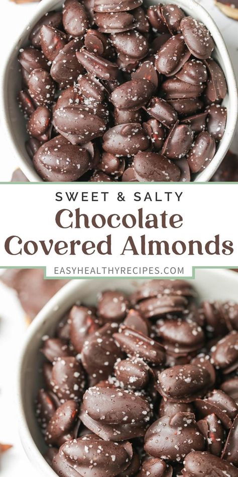 Chocolate Covered Almonds Recipe, Melt Chocolate In Microwave, Healthy Snack Recipe, Almonds Recipe, Homemade Dark Chocolate, Chocolate Candy Recipes, Sweet Easy, Chocolate Covered Almonds, Homemade Food Gifts