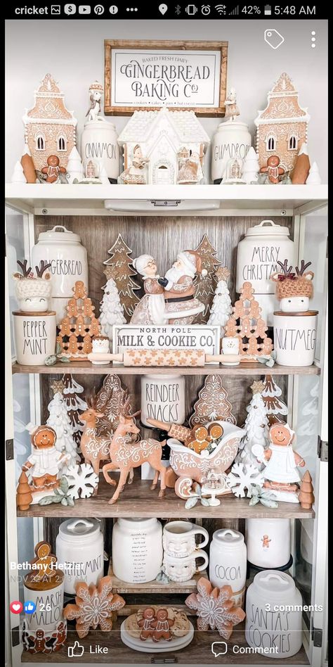 Christmas Decor Above Cabinets, Trendy Christmas Decor, Decor Above Cabinets, Outdoor Christmas Decor, Above Cabinets, Gingerbread Christmas Decor, Cozy Christmas Decor, Gingerbread Decorations, Christmas Decor Inspiration