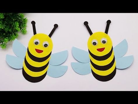 (1330) DIY Paper Honey Bee How to Make Honey Bee Fun and Easy Kids Crafts - YouTube Honey Bee Craft, How To Makr, Bee Activity, Bees For Kids, Easy Kids Crafts, Bee Activities, Project For Kids, Bee Crafts, Craft Projects For Kids