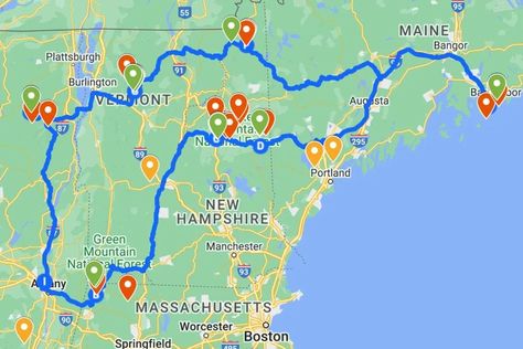 Fall Foliage Map, Fall Foliage Trips, England Road Trip, Fall Foliage Road Trips, Maine Road Trip, Road Trip Map, New England Road Trip, Road Trip Places, Fall Road Trip