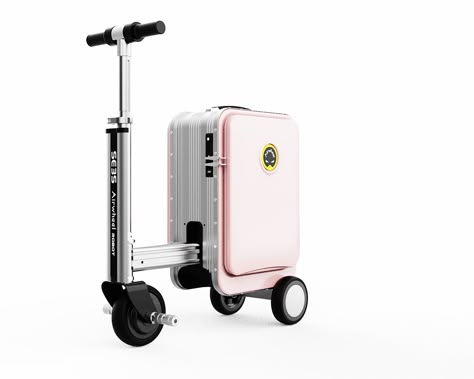 New Mini rideable electric Black pink Silver scooter tech suitcase (luggage) in 2023 - Airwheel SE3S Airwheel Suitcase, Koper Traveling Aesthetic, Electric Suitcase, Koper Traveling, Aesthetic Suitcase, Suitcase Scooter, Scooter Suitcase, Scooter Luggage, Happy Birthday Logo