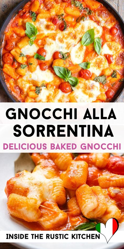 Gnocchi Recipes Easy, Gnocchi Recipes Homemade, Gnocchi Dishes, Pasta Vegetariana, Baked Gnocchi, Italian Comfort Food, Italian Dinner Recipes, Potato Gnocchi, Gnocchi Recipes