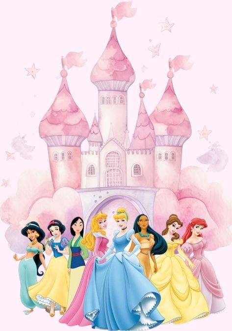 Princess Cover Photo, Disney Princess Pink Wallpaper, Princesas Disney Wallpaper, Disney Princess Logo, Disney Princess Background, Princess Background, Disney Princess Invitations, Disney Princess Cake Topper, Disney Princess Png