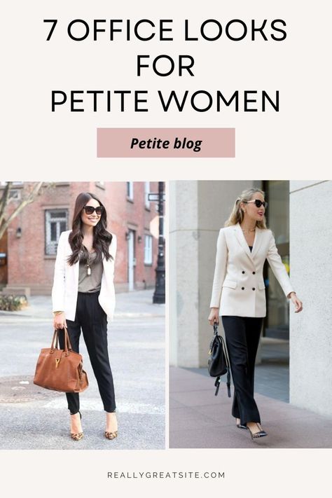 Seven office looks for Petite women this winter and spring! This post is all about clothing ideas for winter for more petite women. If you’ve been searching for winter outfit ideas for this year, you will enjoy reading this article! A petite woman can look fashionable in any outfit! There are no constraints. Not every outfit shows you are adorable for your petite frame because we all have slightly differently proportioned bodies. Here are seven super cute clothing ideas for winter. Business Outfit For Short Women, Work Outfit Petite Women, Business Casual Outfits For Petite Women Work Attire, Office Outfit For Petite Women, Office Attire Petite Women, Interview Outfit For Petite Women, Business Attire Petite Women, Business Attire For Short Women, Suits For Petite Women Business