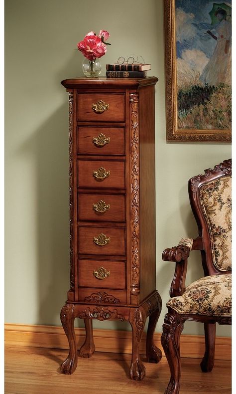 Features:  -Drawers do not have glides.  Base Material: -Solid Wood. Dimensions… Chippendale Furniture, Unusual Furniture, Classic Furniture Design, Victorian Furniture, Period Furniture, Fantastic Furniture, Design Toscano, Classic Furniture, Beautiful Furniture