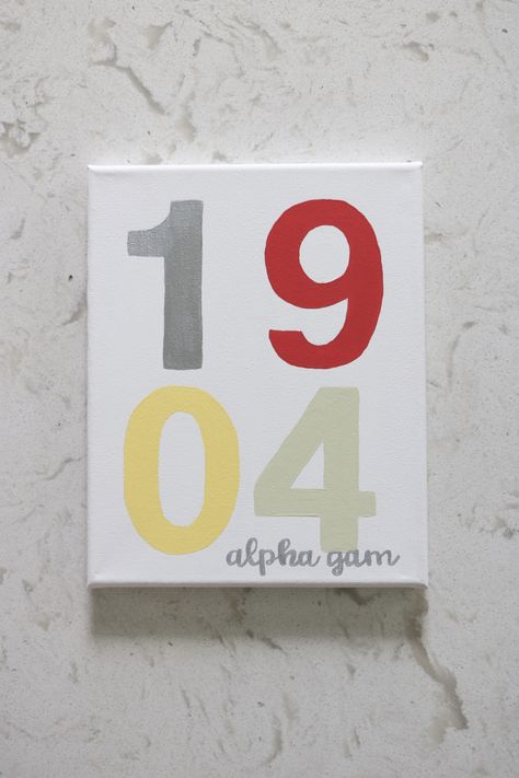 Alpha Chi Canvas Ideas, Kappa Delta Painted Canvas, Neutral Sorority Canvas, Alpha Gam Paintings, Alpha Gamma Delta Canvas Paintings, Sorority Canvas Paintings Delta Zeta, Chi Omega Paintings Canvases, Simple Sorority Canvas, Alpha Sigma Alpha Canvas