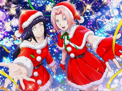 Cards Illustration, Naruto Uzumaki Hokage, New Year Art, Naruto Images, Anime Christmas, Naruto Shippuden Sasuke, Naruto Girls, Naruto Wallpaper, Hinata Hyuga