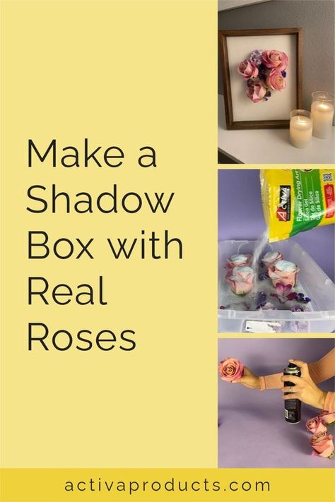 Don’t throw away your beautiful bouquets! Turn them into unique decorative projects. Flower Drying Art keeps the natural beauty of fresh flowers while preserving them for years to come! Dried Flower Shadow Box Ideas, Bouquet Shadow Box, Flower Drying, Preserving Flowers, Shadow Box Memory, Crown Affair, Diy Shadow Box, Drying Roses, Flower Shadow Box