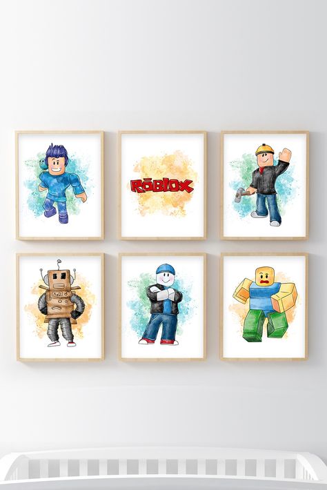 Roblox Gamer Playroom Wall Art Roblox Room Ideas For Boys, Boy Room Themes Kids, Roblox Bedroom Ideas For Boys, Boys Bedroom Decor Ideas For Kids, Roblox Room Decor, Roblox Bedroom Ideas, Boys Gamer Bedroom Ideas, Roblox Bedroom, Roblox Room Ideas