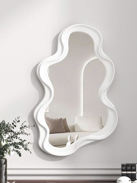 Hosoncovy Irregular Frame Wall Hanging Mirror Decorative Mirror Makeup Mirror Vanity Mirror for B... Cloud Shape Mirror, Cloud Shaped Mirror, Shein Mirror, Cloud Mirror, Wall Mounted Makeup Mirror, Baby Spa, Mirror Dressing, Mirror Wall Bedroom, Decor Baie